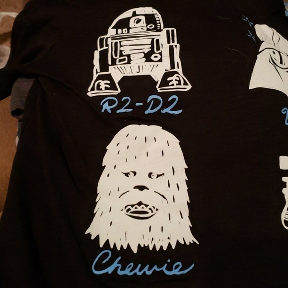 Star Wars tshirt juniors size Medium like new Chewie, Pew Pew, Vader, Death Star - Picture 7 of 10